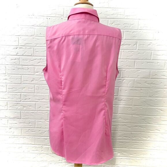 Lauren Ralph Lauren Pink Sleeveless Button Down Shirt NWT - Picture 3 of 9